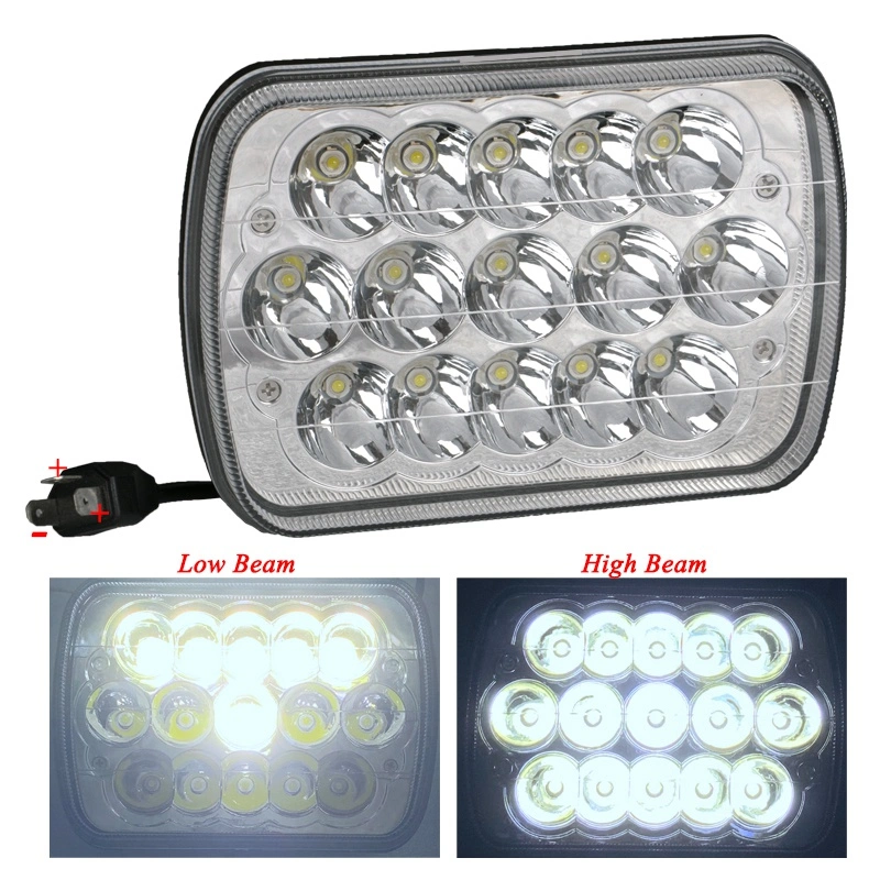 7 Inch 45W Rectanglue Hi/Lo Sealed Beam Square 5X7 7X6 LED Truck Headlight