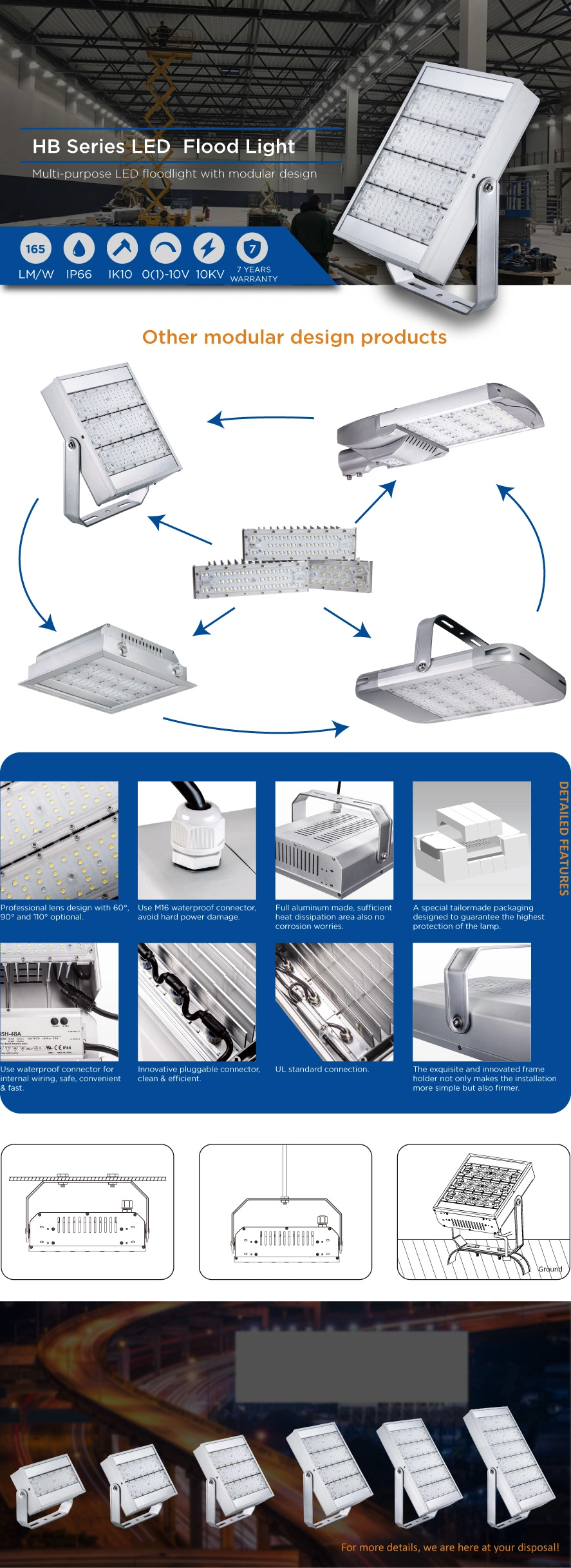 Bus Station Lighting 300W 200W 100W Outdoor Flood Lights