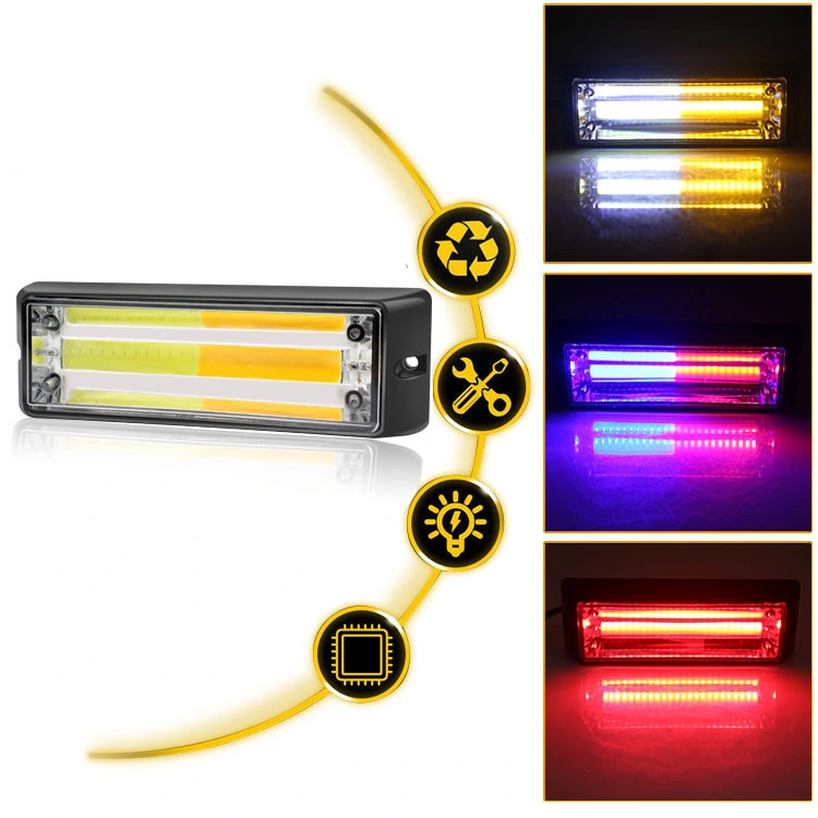 Strobe Dynamic Flashing LED COB Light for Vehicles COB Lighting Car Truck Front Grille Strobe Flash Warning Light